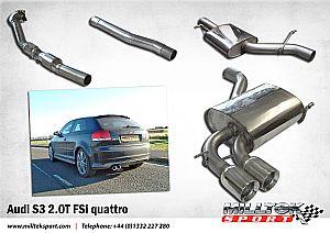 Audi S3 2.0T full turbo back exhaust system ready